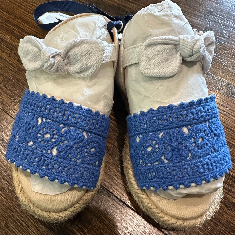 Toddler Blue and Cream Espadrille Sandals